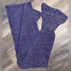 Purple Knit Mermaid Blanket.